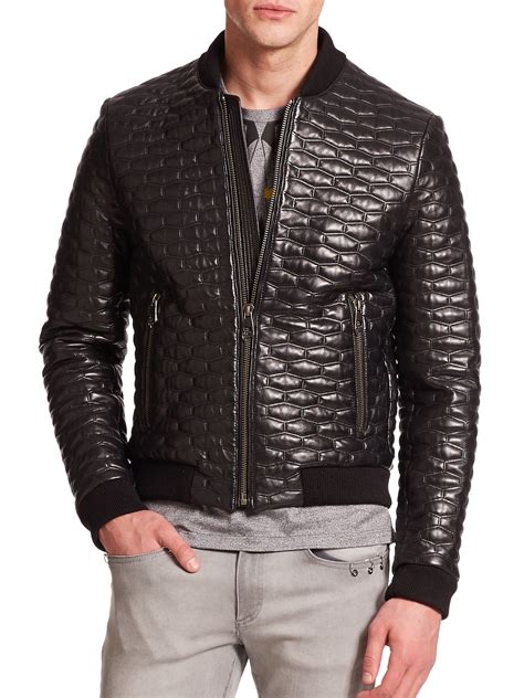 versace mens leather jackets